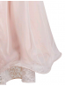 Blush Pink Lace Chiffon Curly Hem Flower Girl Dress